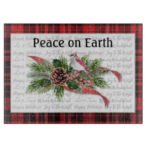 Planche À Découper Noël des bois   Cardinal rouge