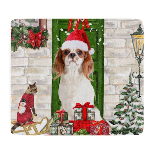 Planche À Découper Noël du chien Cavalier King (Devant)