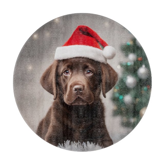 Planche À Découper Noël du Labrador au chocolat (Devant)