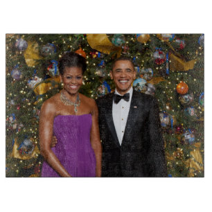 Planche À Découper Noël du président Barack Obama et de Michelle