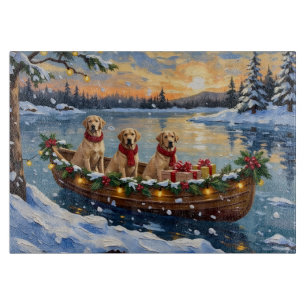 Planche À Découper Noël en bateau avec Labrador Retriever