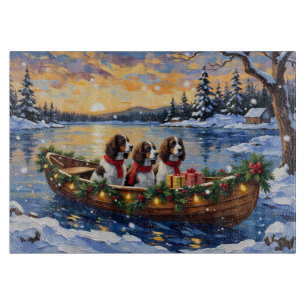 Planche À Découper Noël en bateau pour Springer Spaniel