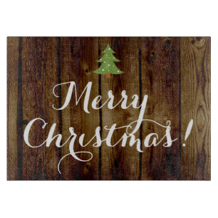 Planche À Découper Noël en bois vintage de pays Joyeux