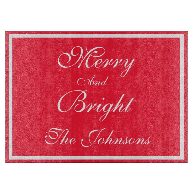 Planche À Découper Noël Joyeux Et Bright Nom Personnalisé Mignonne Ro (Devant)