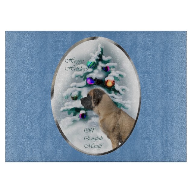 Planche À Découper Noël mastiff anglais (Devant)