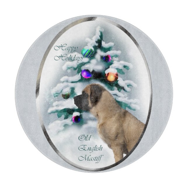 Planche À Découper Noël mastiff anglais (Devant)