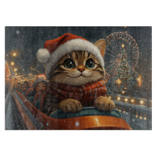 Planche À Découper Noël Montagnes Russes Chat Bengal