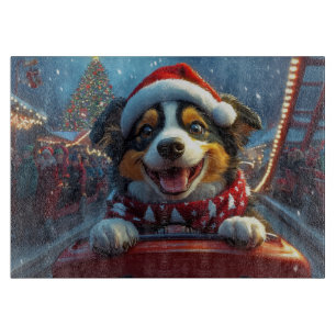 Planche À Découper Noël Montagnes Russes Chien de Berger Australien
