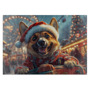 Planche À Découper Noël Montagnes Russes Chien Malinois Belge