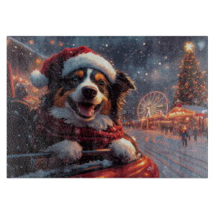 Planche À Découper Noël Montagnes Russes de Chien Kelpie Australien