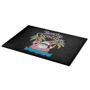 Planche À Découper Noël Plage Tropicale Vacances Santa Plage