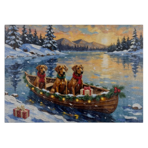 Planche À Découper Noël Rhodesian Ridgeback Bateau Vacances