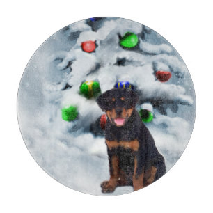 Planche À Découper Noël Rottweiler