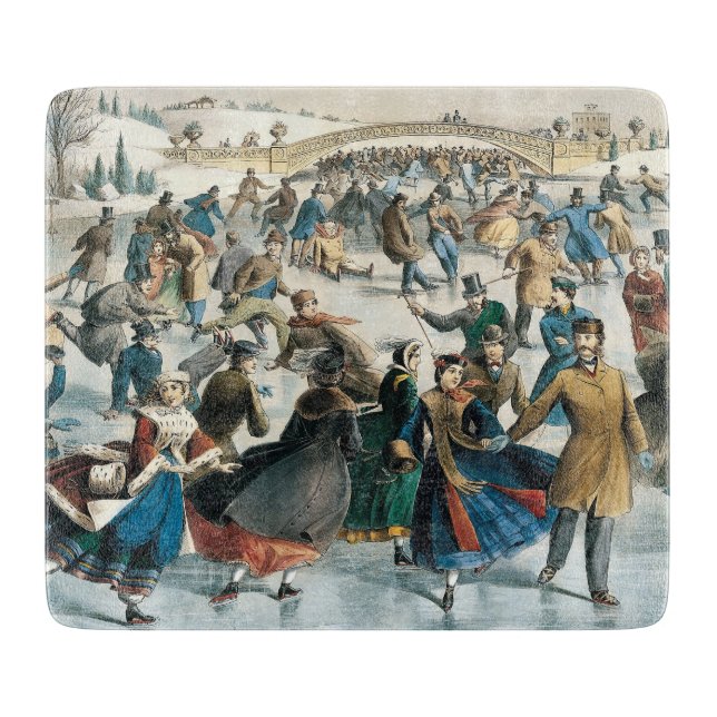 Planche À Découper Noël victorien Central Park Currier & Ives (Devant)