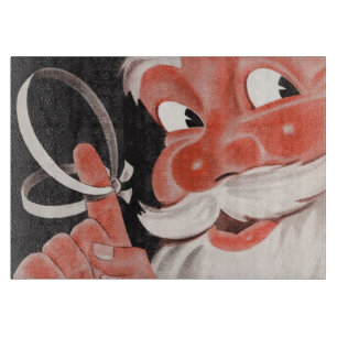 Planche À Découper Noël Vintage, Jolly Santa Claus avec String