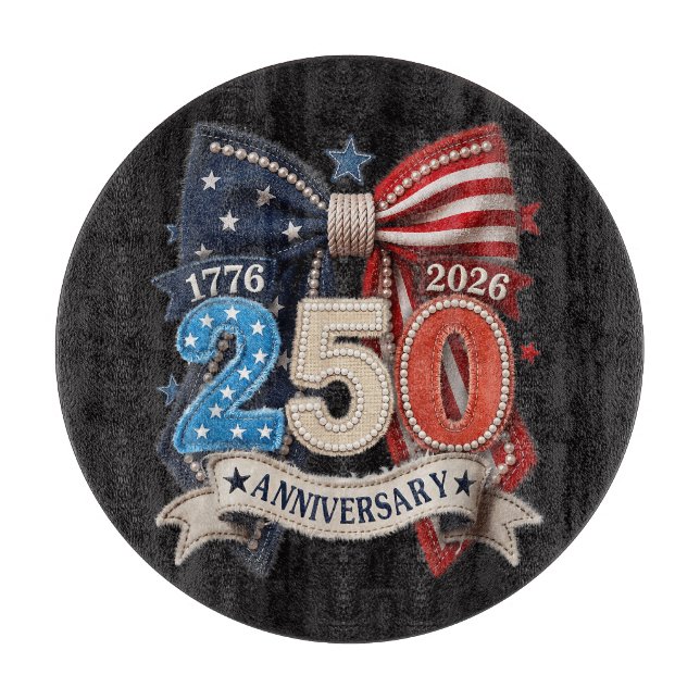 Planche À Découper Nœud du drapeau américain 250e anniversaire patrio (Devant)