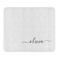 Noir Blanc moderne Script Girl Monogramme Nom