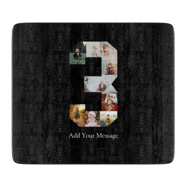 Planche À Découper Noir et blanc Numéro 3 Collage photo (Devant)