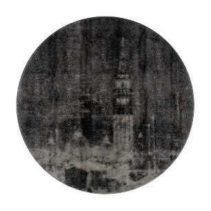 Planche À Découper Noir et Taupe en survol Skyline Venise Italie