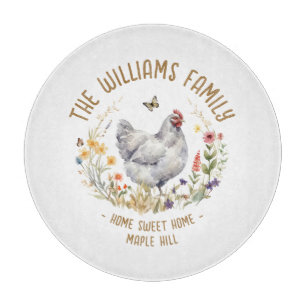 Planche à découper Nom de Famille Maison Douce Mai