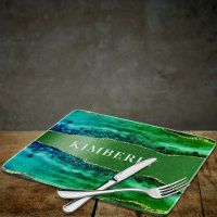 Nom en marbre vert émeraude