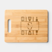 Nom Monogramme personnalisé avec ustensiles Person