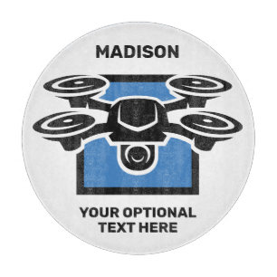 Planche À Découper Nom personnalisé et drone de texte