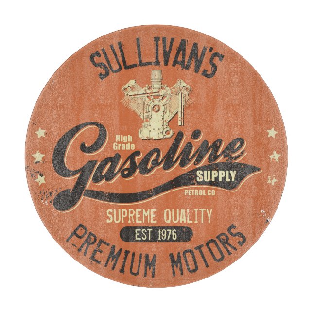 Planche À Découper Nom personnalisé Moteurs à essence Garage mécaniqu (Devant)