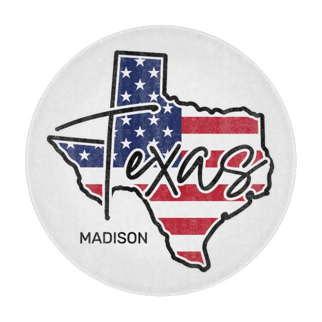 Planche À Découper Nom personnalisé Texas (Devant)