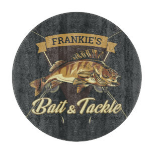 Planche À Découper Nom personnalisé Trophée Pêche Pêcheur Bait TackSh