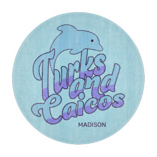 Planche À Découper Nom personnalisé Turks and Caicos Dolphin