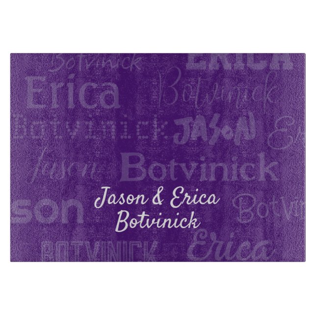 Planche À Découper Nom pourpre Challah Board (Devant)