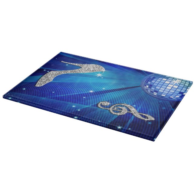 Planche À Découper Note de musique et talon aiguille bleu/argent scin (Coin)