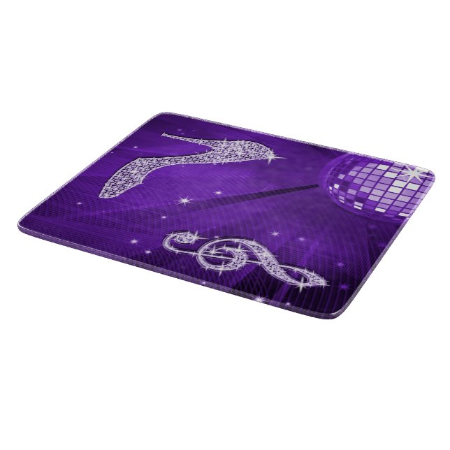 Planche À Découper Note de musique et talon aiguille violet scintilla (Coin)