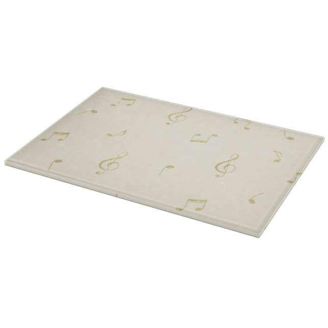 Planche À Découper Notes de musique dorées crème   (Coin)