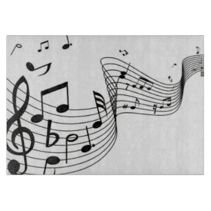 Planche À Découper Notes de musique en verre cool