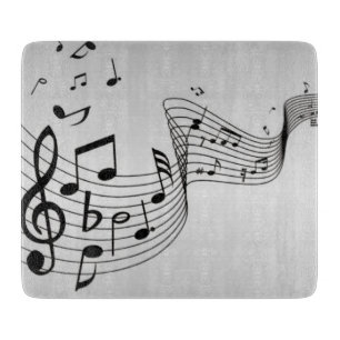 Planche À Découper Notes de musique sur argent
