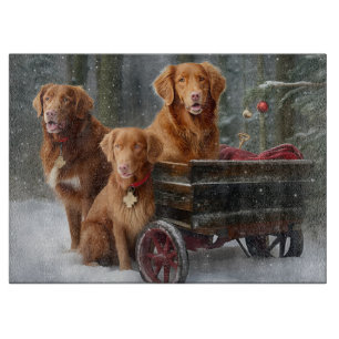 Planche À Découper Nova Scotia Duck Toller Retriever Traîneau enneigé