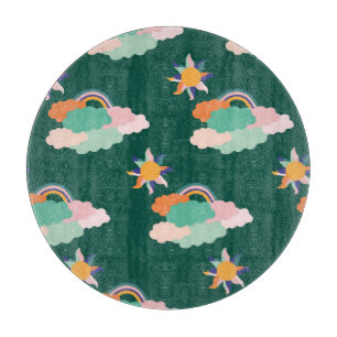 Planche À Découper Nuages colorés Rainbows Motif sans couture