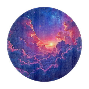 Planche À Découper Nuages Rêveurs : Magie Artistique du Coucher de So