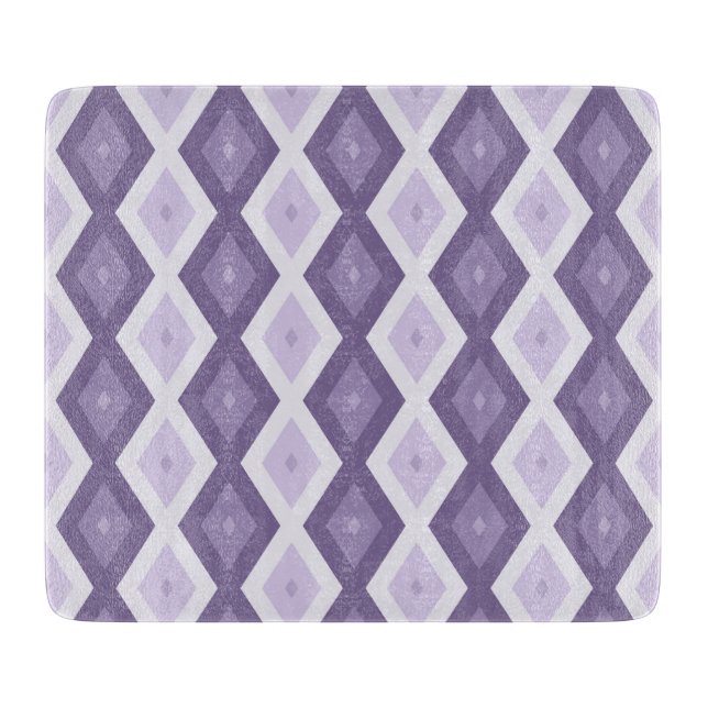 Planche À Découper Nuances de lavande motif diamant (Devant)