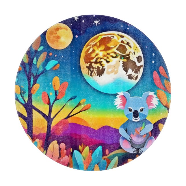 Planche À Découper Nuit au clair de lune pour koala (Devant)