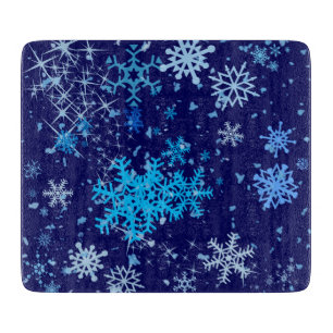 Planche À Découper Nuit de Noël neige
