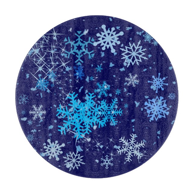 Planche À Découper Nuit de Noël neige (Devant)
