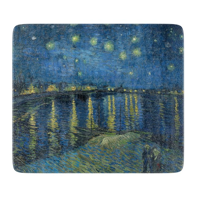 Planche À Découper Nuit étoilée sur le Rhône (par van Gogh) (Devant)