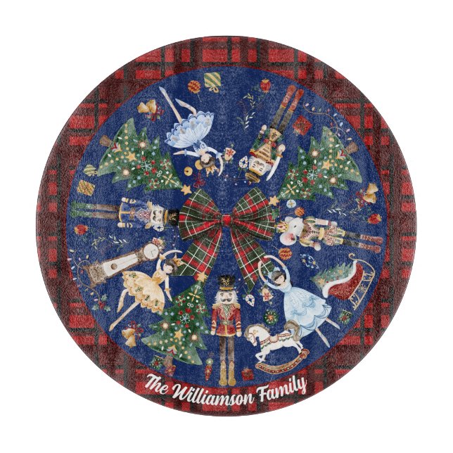 Planche À Découper Nutcracker Christmas Ballet Aquarelle Vintage (Devant)