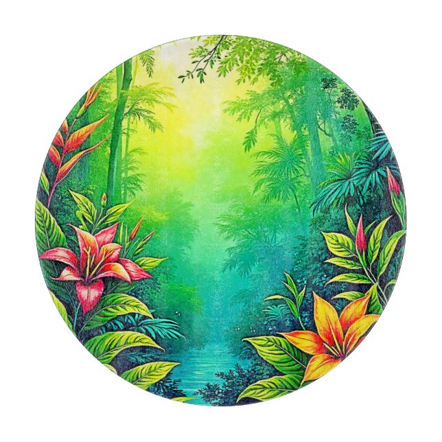Planche À Découper Oasis de la jungle tropicale luxuriante (Devant)