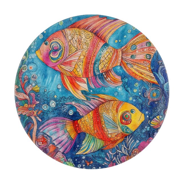 Planche À Découper Océan Poisson Whimsical 7 (Devant)