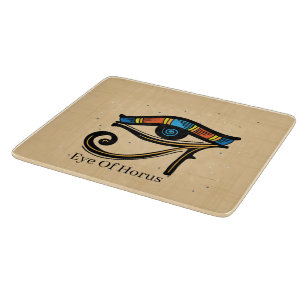 Planche À Découper OEil de Horus sur papyrus, hiéroglyphes égyptiens