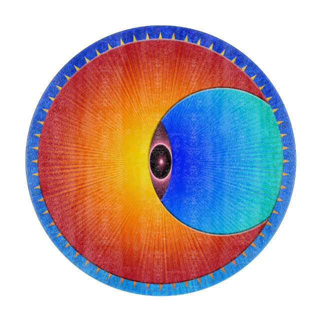 Planche À Découper Oeil Du Panneau De Découpe De Verre Rond Solaire (Devant)